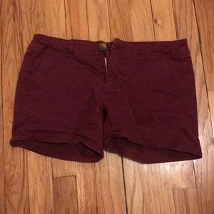 American Eagle Shortie Shorts Maroon